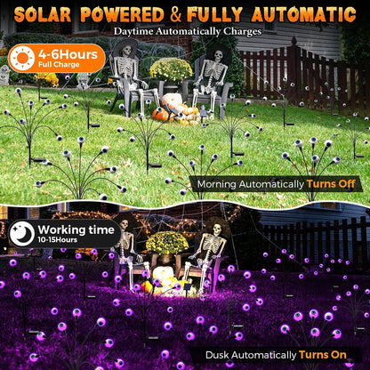 Cnuoky Decoraciones de Halloween al aire libre, paquete de 6 luces...