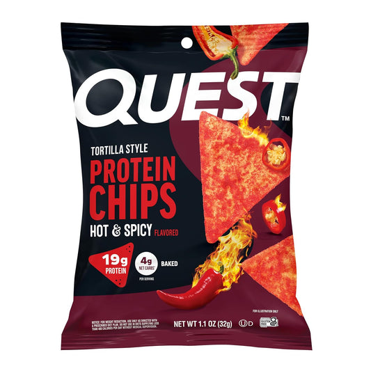 Quest Nutrition Hot &amp; Spicy Tortilla Style Chips de proteína, 1...