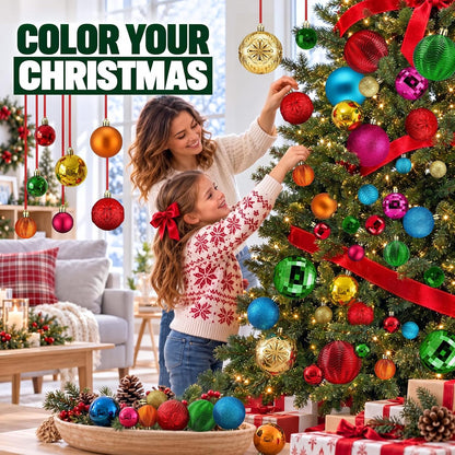 Relaxgiant 36 bolas de Navidad para techo, multicolor | Tamaños sur...