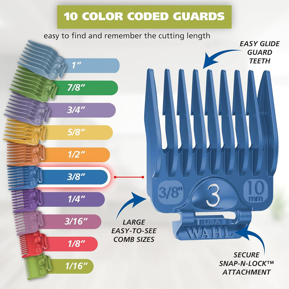 Juego de rasuradora de cabello completo Wahl Color Pro con accesori...