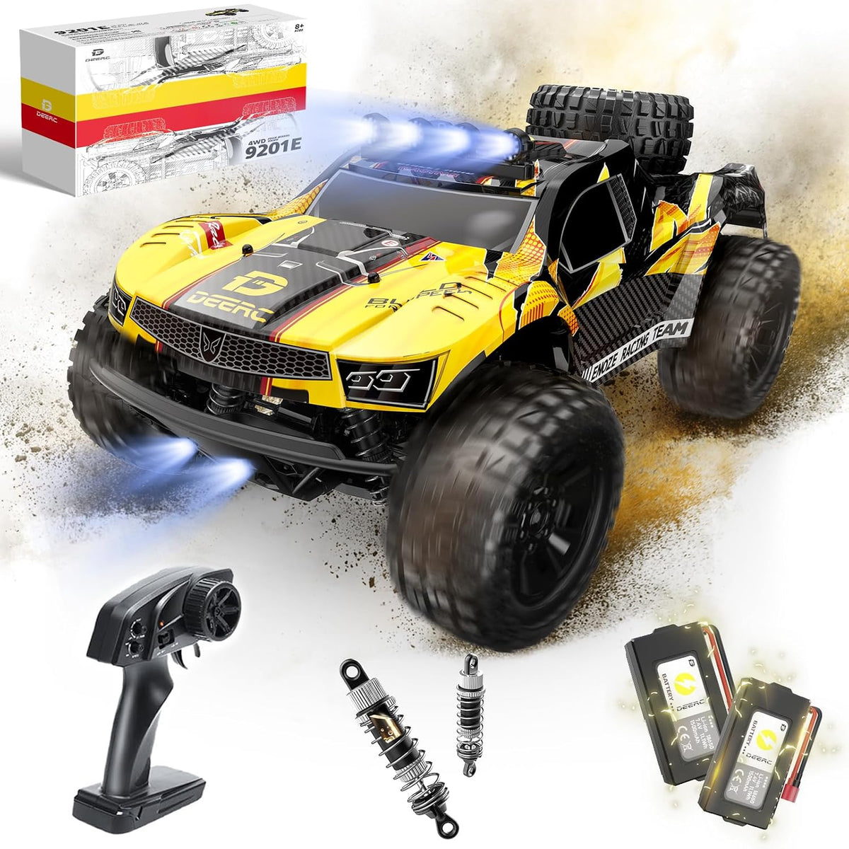 DEERC 9201E 1:10 Camión RC para Adultos y Niños, Coche RC de Recorr...
