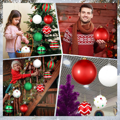 Wettarn Juego de 8 adornos navideños grandes de bolas de 6 pulgadas...