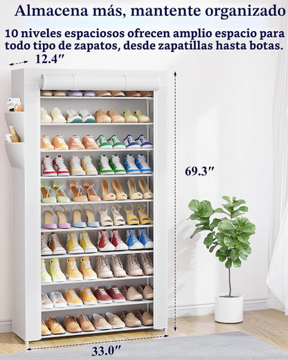 Kitsure - Organizador de zapatos de gran capacidad con bolsillo lat...