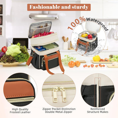 holuxer Bolsa de almuerzo aislada y lonchera para mujeres - Bolsa d...