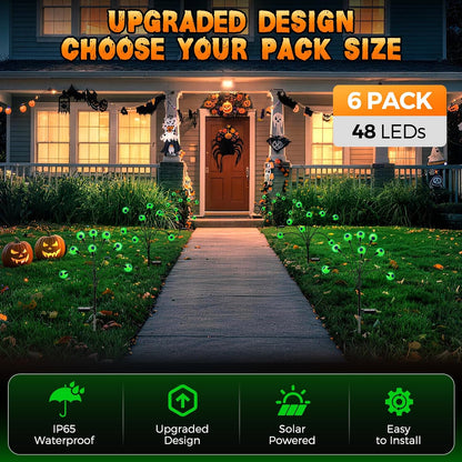 Cnuoky Decoraciones de Halloween al aire libre, paquete de 6 luces...