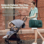 LOVEVOOK - Bolso para pañales con estuche para chupete y cambiador,...