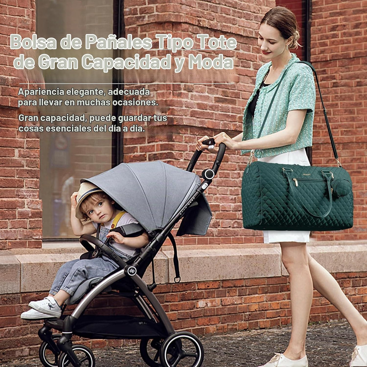 LOVEVOOK - Bolso para pañales con estuche para chupete y cambiador,...