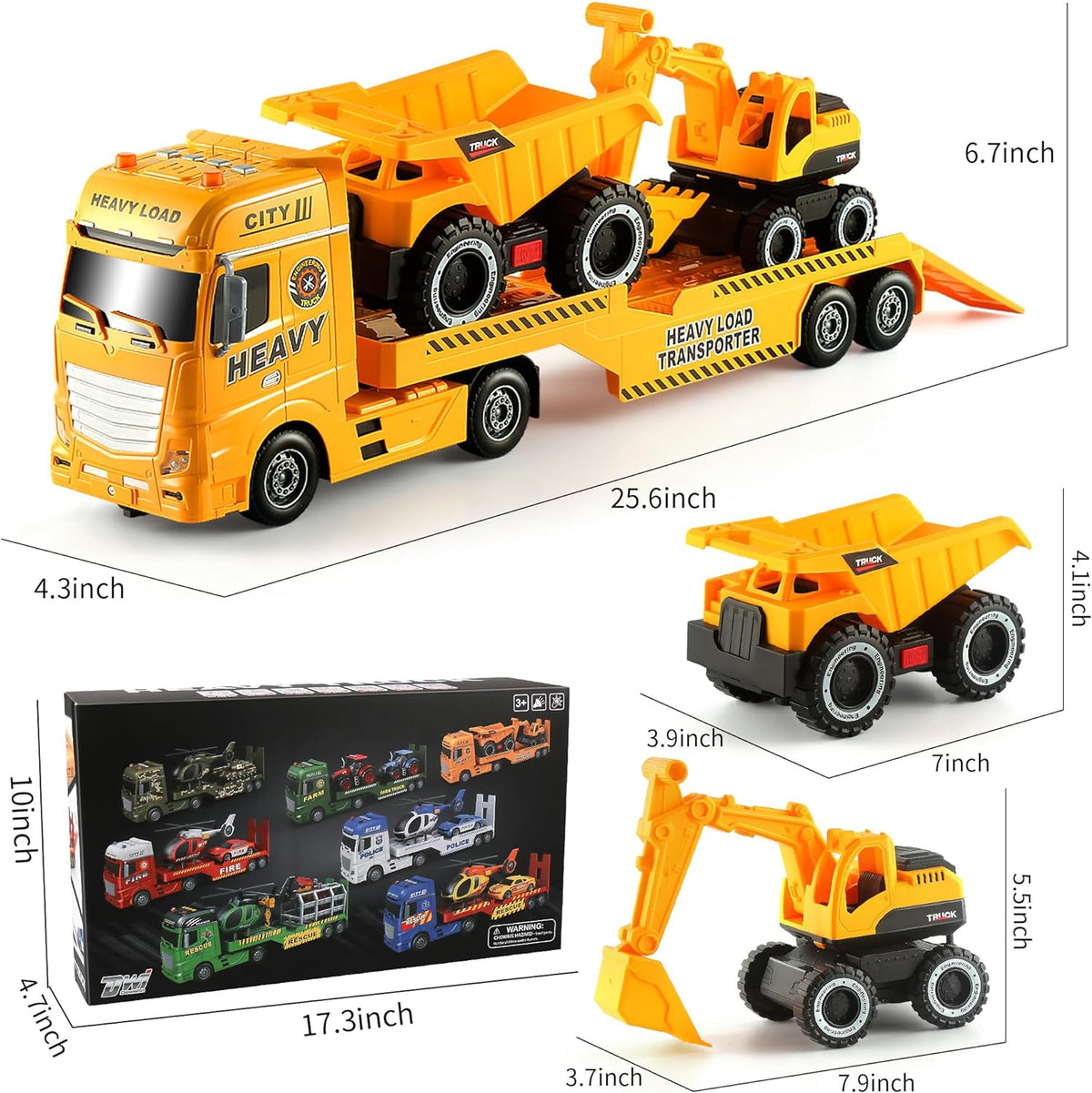 Dwi Dowellin Camión transportador de construcción para niños, jugue...