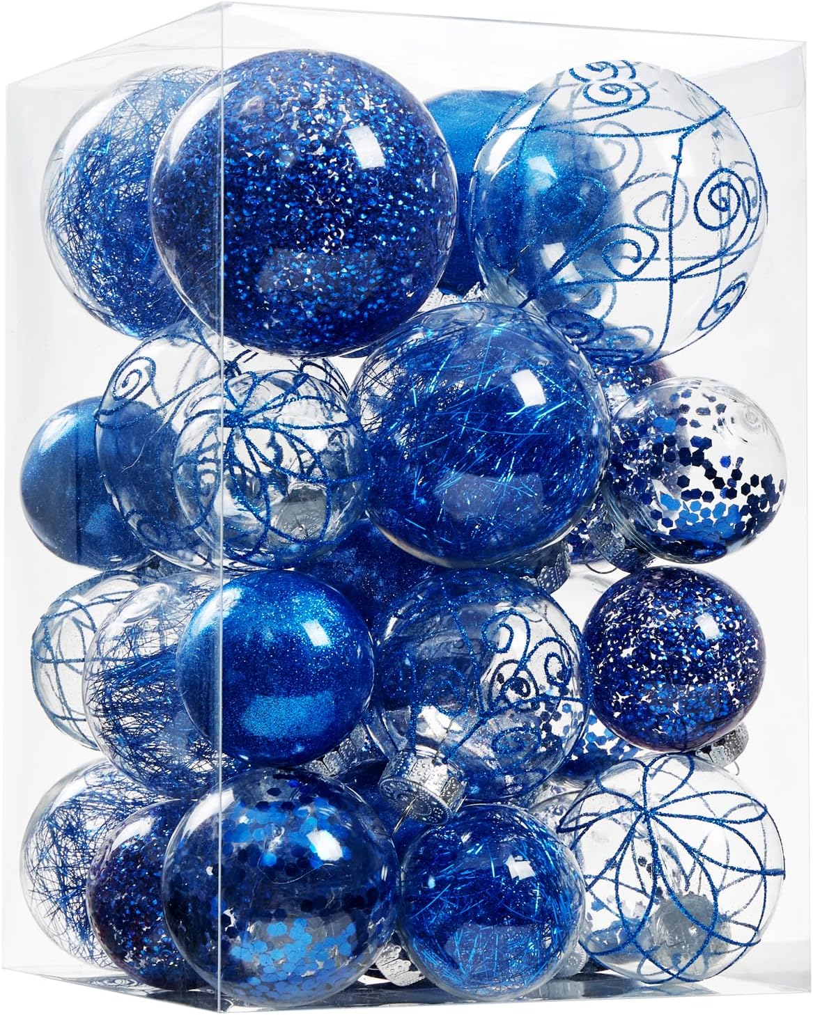 Wironlst Adornos de bola de Navidad inastillables de plástico trans...