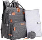 BabbleRoo Mochila para pañales extragrande, bolsa de bebé expandibl...