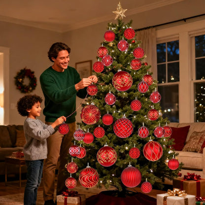 Lanpn 12 bolas de Navidad grandes de 4 pulgadas, decoraciones colga...