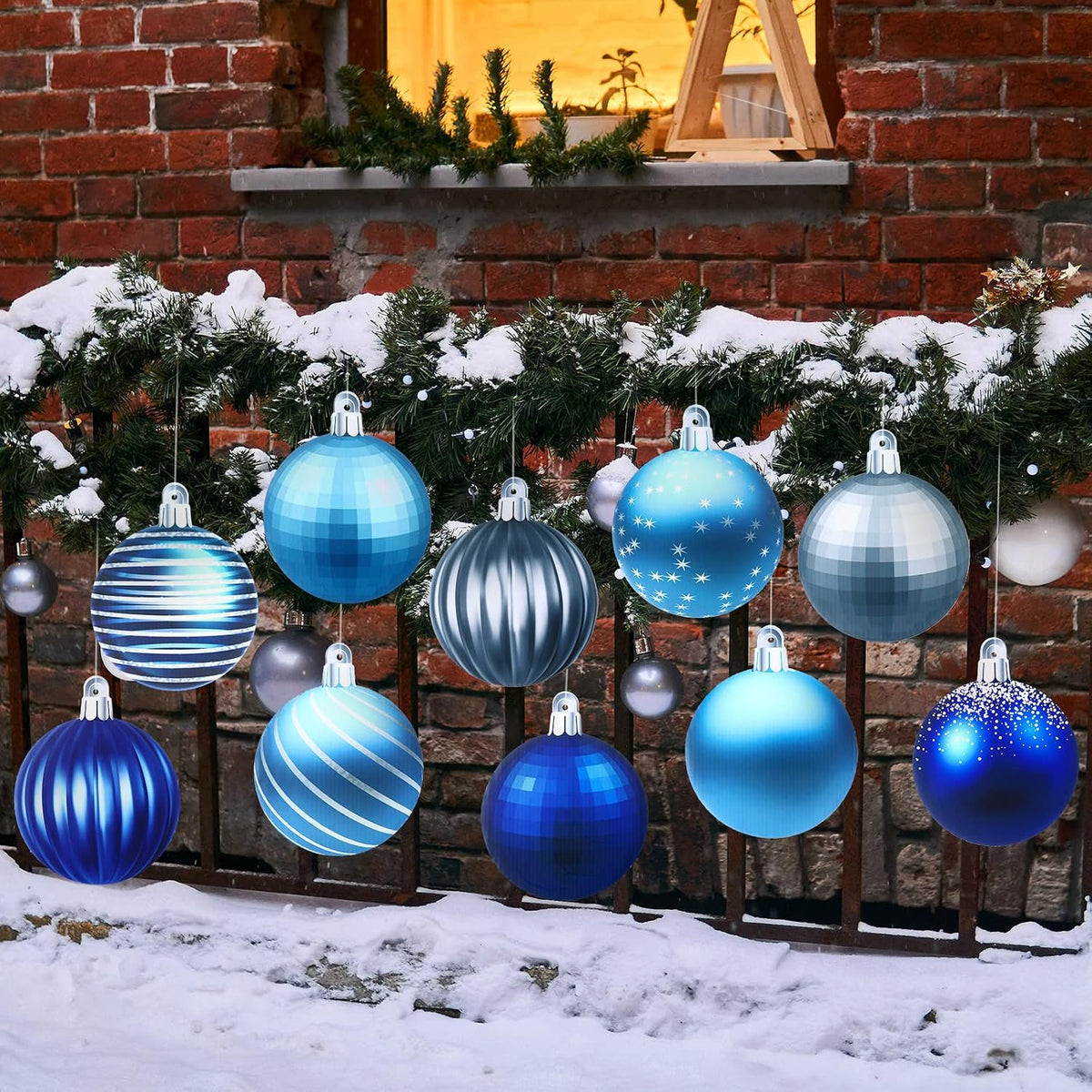 Sumind 10 piezas de decoraciones navideñas para exteriores, adornos...