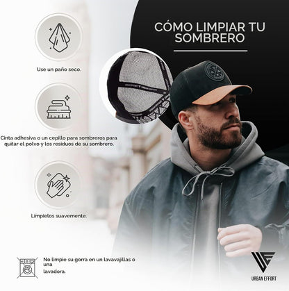 Urban Effort Trucker Hat para hombre – Gorra de béisbol con parte t...