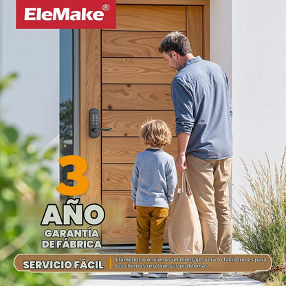 Elemake Cerradura de puerta sin llave con teclado, cerradura de pue...