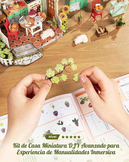 Rolife Kit de casa de muñecas en miniatura para cocina de granja, r...
