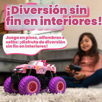 Threeking 1:16 Camión Monstruo Anfibio Coche de Control Remoto Rosa...