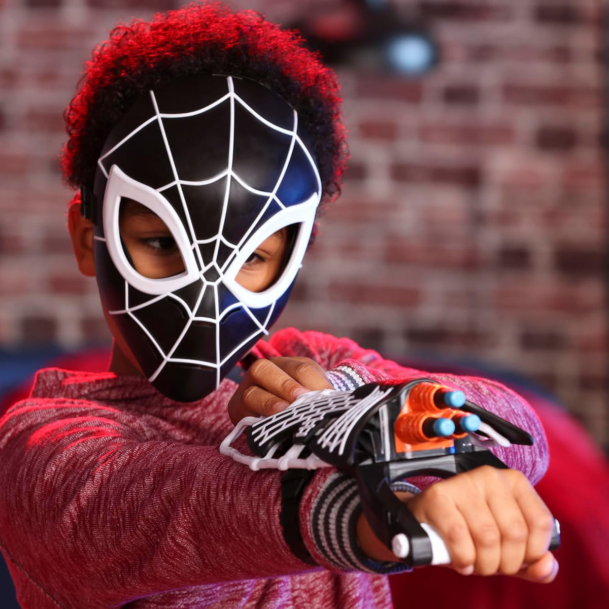 Spider-Man Marvel Symbiote Tri-Shot Blaster &amp; Mask, guantelete...