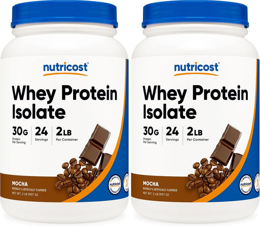 Nutricost Aislado de proteína de suero (mocha) 2 libras (paquete de 2)