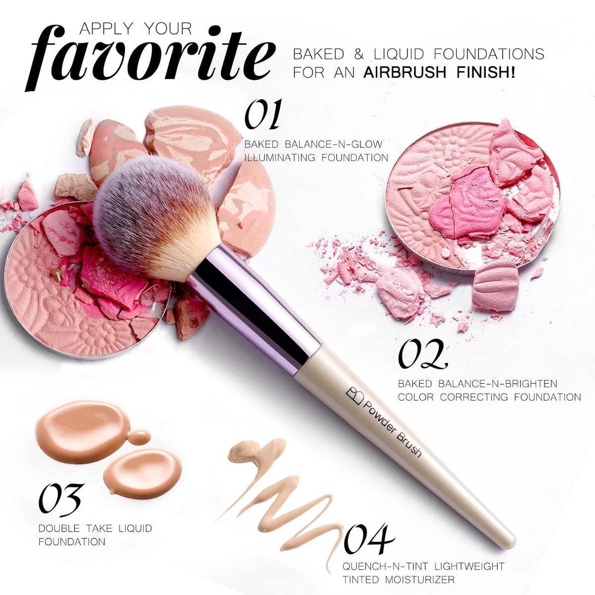 BS-MALL Juego de 18 brochas de maquillaje profesionales para base d...