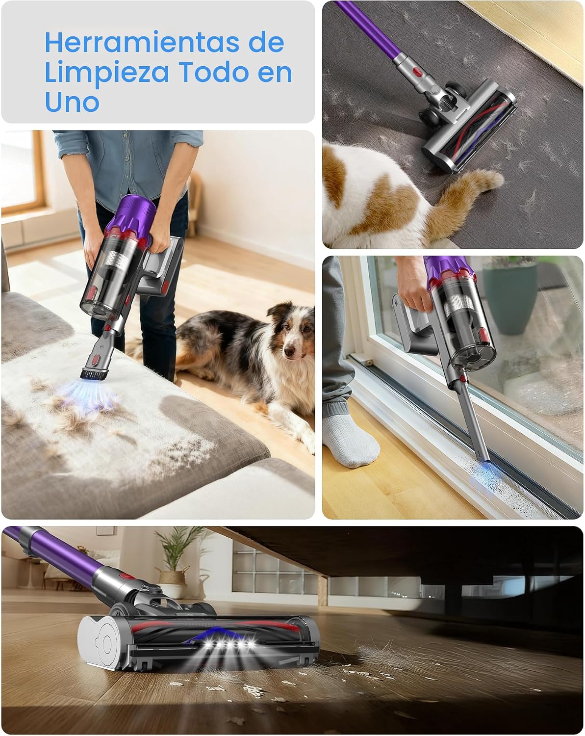 Aspiradora inalámbrica para el hogar, potente aspiradora con filtro...