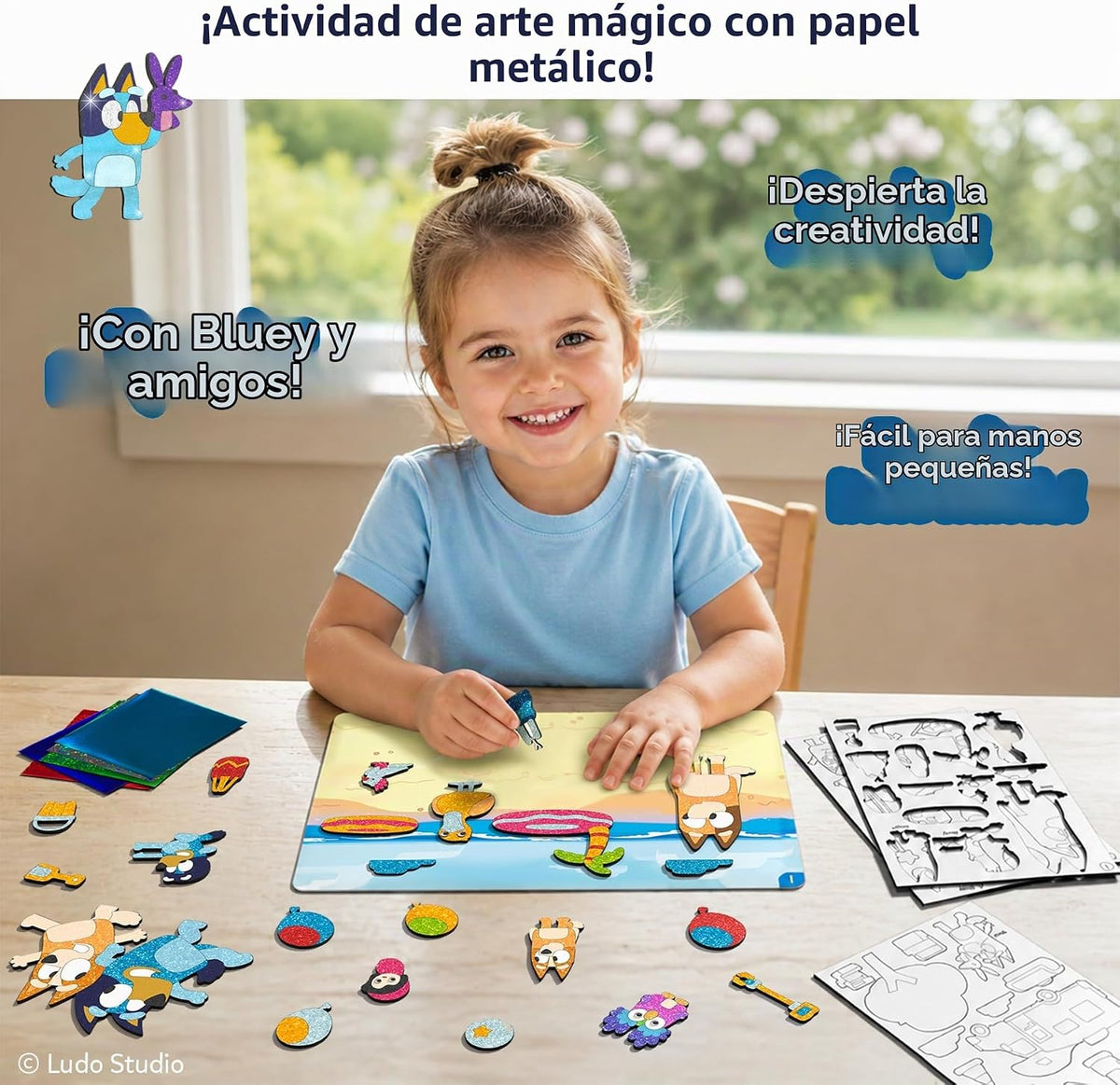 Skillmatics Foil Fun Bluey, actividad artística y artesanal, regalo...