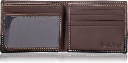 Timberland Billetera plegable de cuero para hombre, color marrón\/n...
