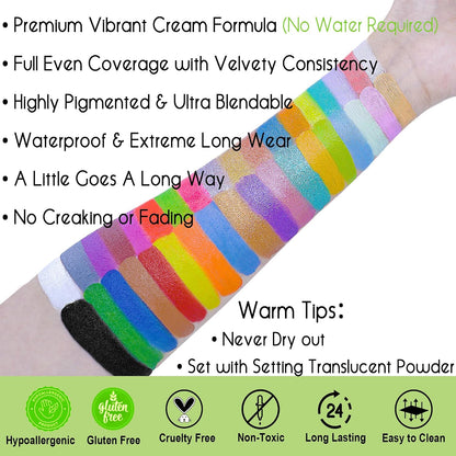 CCbeauty - Pintura facial y corporal profesional, kit de paleta gra...