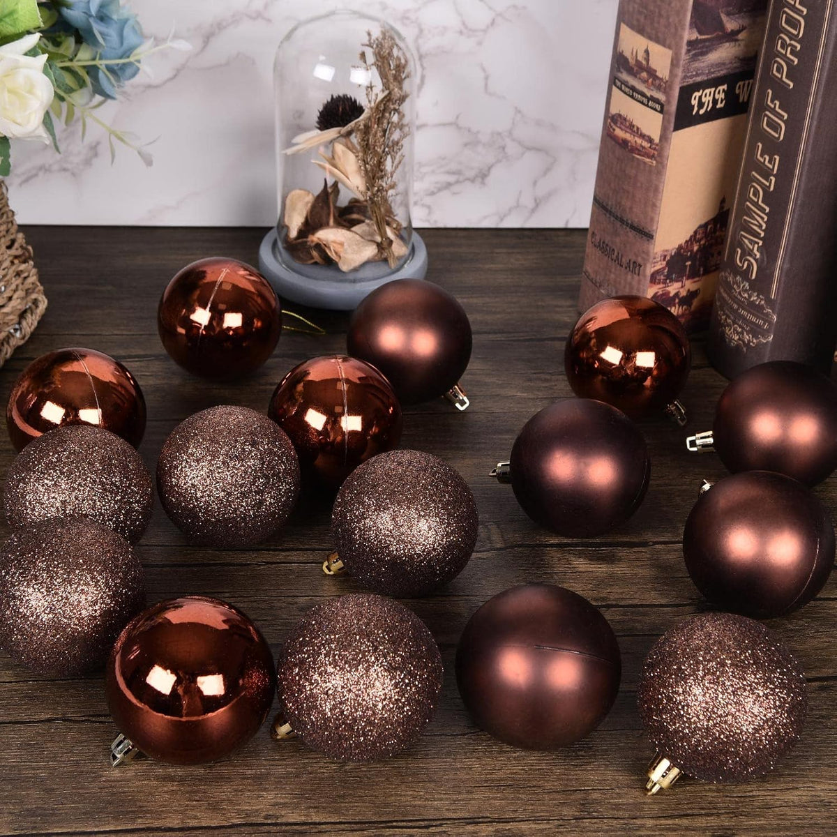 Adornos de bola de Navidad de 30 quilates, decoración de árbol de N...