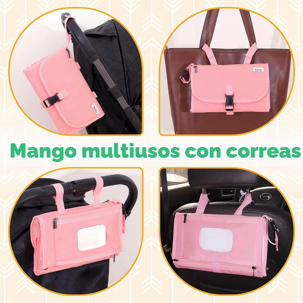 Kopi Baby Cambiador de pañales portátil con bolsillo para toallitas...