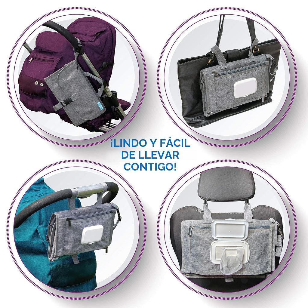 Kopi Baby Cambiador de pañales portátil con bolsillo para toallitas...