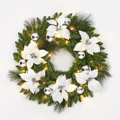 Garvee Corona de Navidad de 24 pulgadas con hojas de ciprés, adorno...