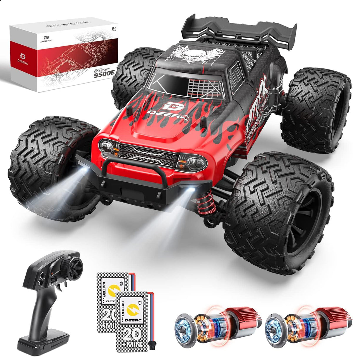 DEERC 9500E Coche RC todo terreno a escala 1:16, camión RC 4x4 de a...