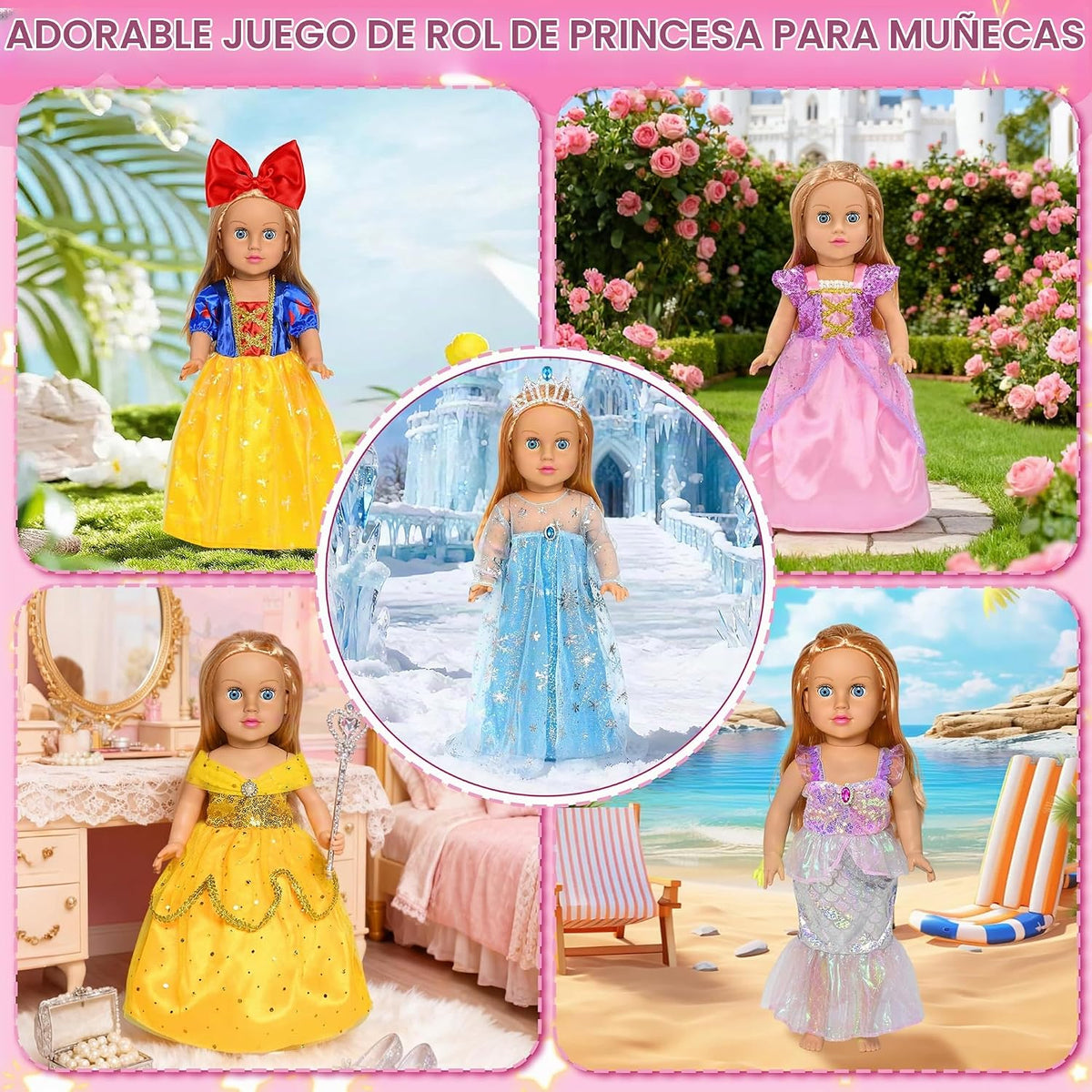 Lavwix Juego de 9 piezas de ropa para muñecas americanas para muñec...