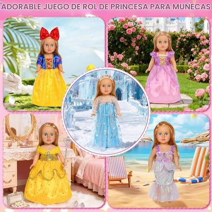 Lavwix Juego de 9 piezas de ropa para muñecas americanas para muñec...