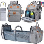 KABAQOO Mochila para pañales con estación de cambio desmontable, bo...