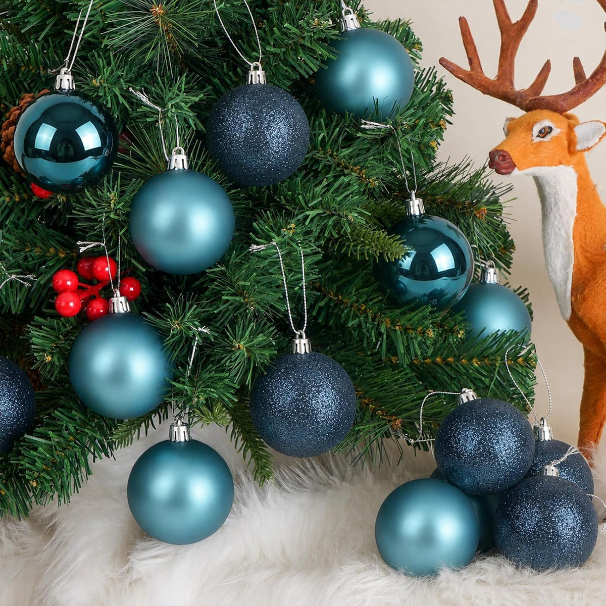 Adornos de bola de Navidad de 30 quilates, decoración de árbol de N...