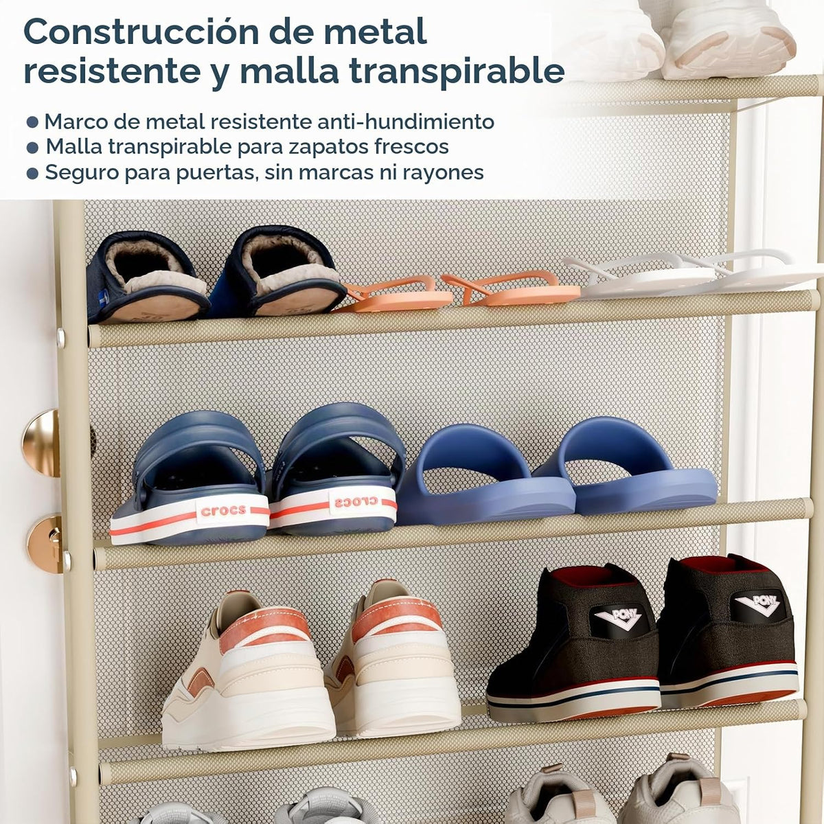 Whitmor 36 pares de organizadores de zapatos para colgar sobre la p...