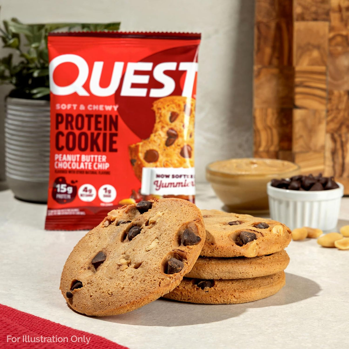 Quest Nutrition - Galletas de mantequilla de maní con chispas de ch...