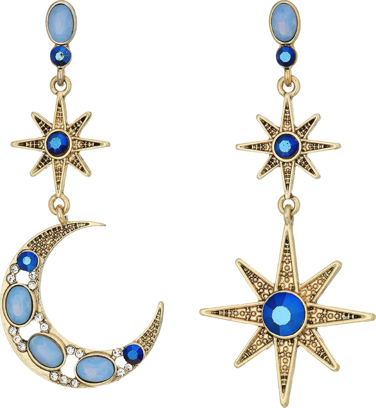 Pendientes colgantes de luna celestial y estrella