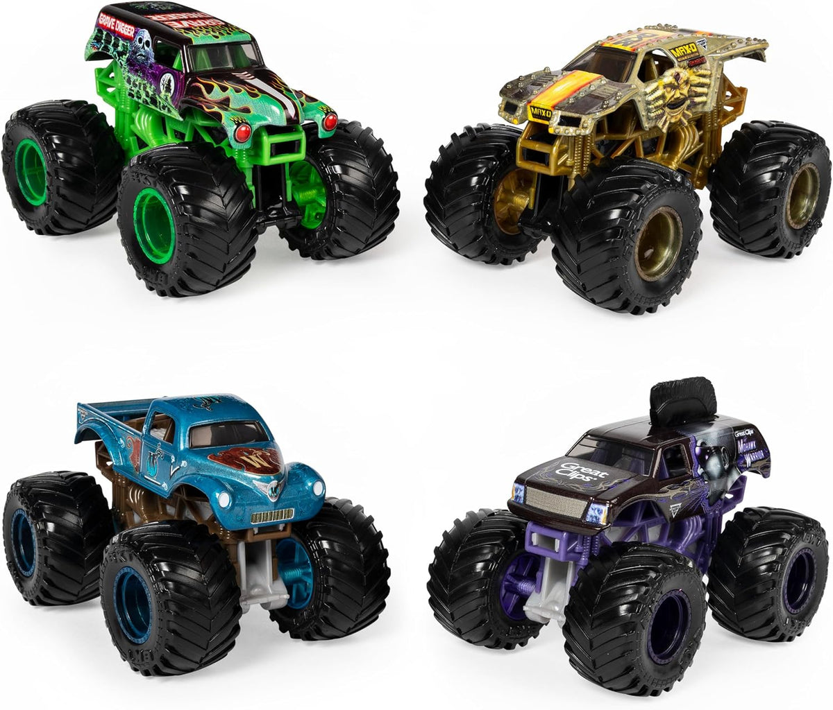 Monster Jam, Official Reveal The Steel - Paquete de 4 camiones mons...
