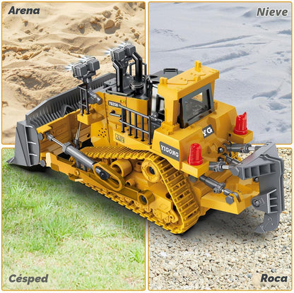 Juguetes teledirigidos de la niveladora, camiones de los vehículos...