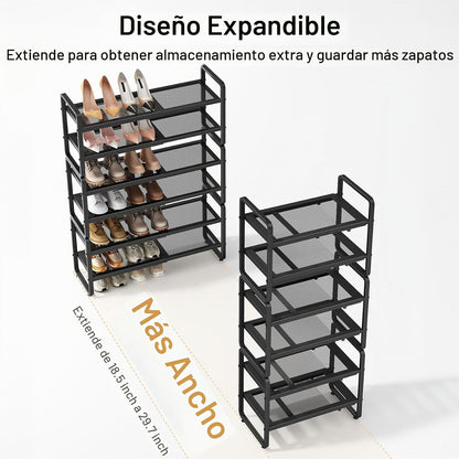 Zapatero de metal expandible para armario, entrada y garaje, 6 nive...