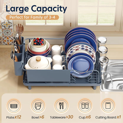 KINGRACK Escurridor de platos para encimera de cocina, escurridor d...