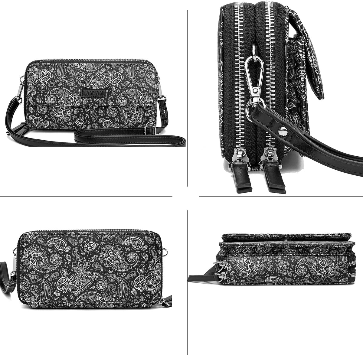 Lanyani Cartera Cruzada RFID con Correa de Muñeca y Bolsillo para T...