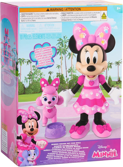 Disney Jr. Minnie Mouse Pet Fun Doll, muñeca Minnie articulada de 1...