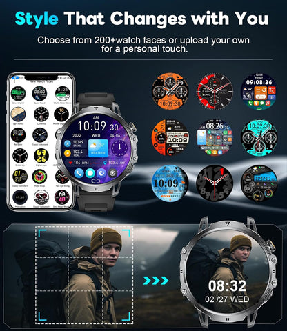 LIGE Relojes inteligentes militares para hombre (3 bandas), reloj i...