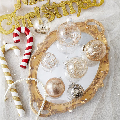 Wironlst Adornos de Bolas Navideñas de Plástico Transparente Inasti...