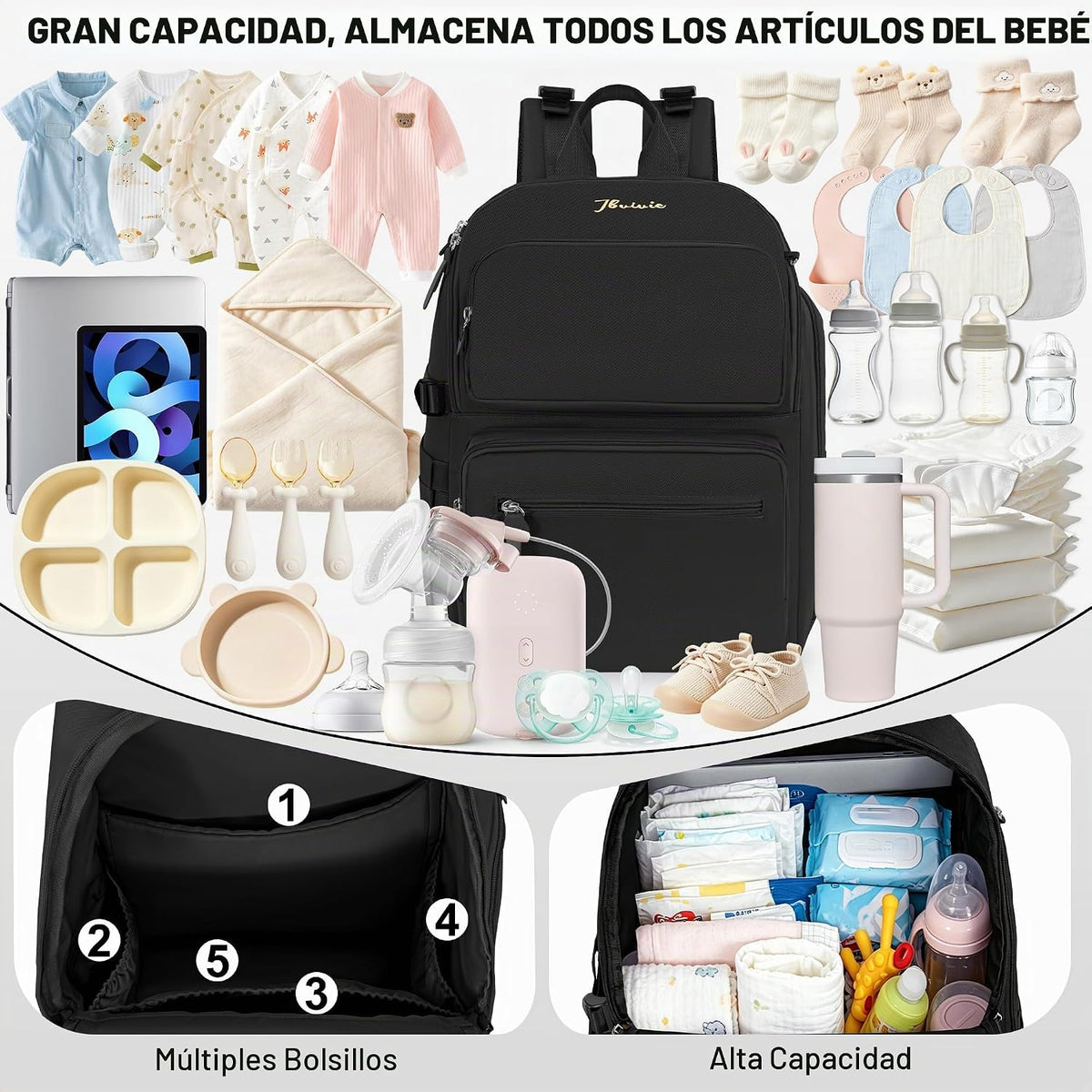 IBVIVIC Bolsa de pañales Mochila para pañales de gran capacidad, Ne...