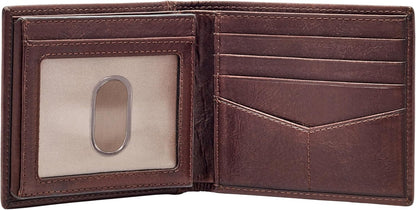 Fossil Cartera para hombre, de piel Ingram con bloqueo RFID, plegab...