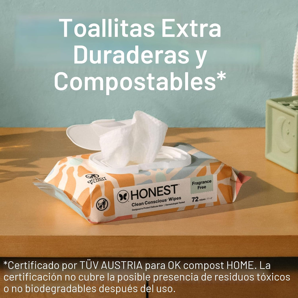 The Honest Company Toallitas multiusos para bebés, Sunburst, 864 un...
